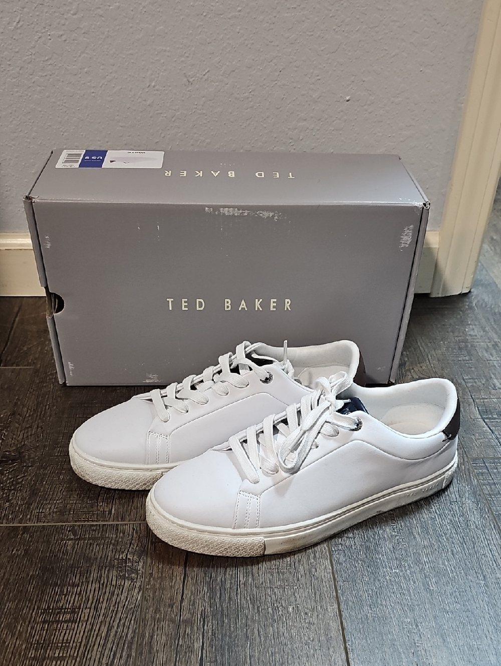 Ted Baker Robberto Casual Lace Ups White Sneakers Mens 9